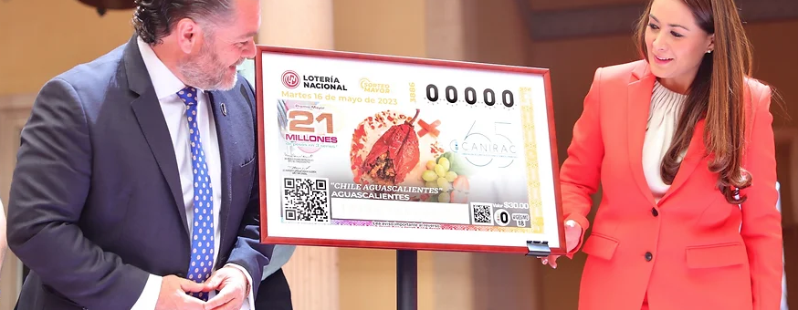 Encabeza Tere Jiménez presentación del billete conmemorativo de la Lotería Nacional con la imagen del Chile Aguascalientes Encabeza Tere Jiménez presentación del billete conmemorativo de la Lotería Nacional con la imagen del Chile Aguascalientes