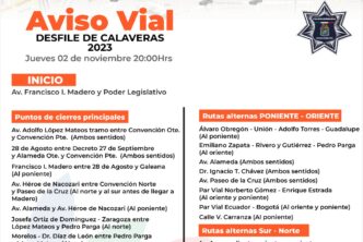 Desplegará seguridad pública Municipal operativo vial con motivo del desfile de la Calaveras 2023