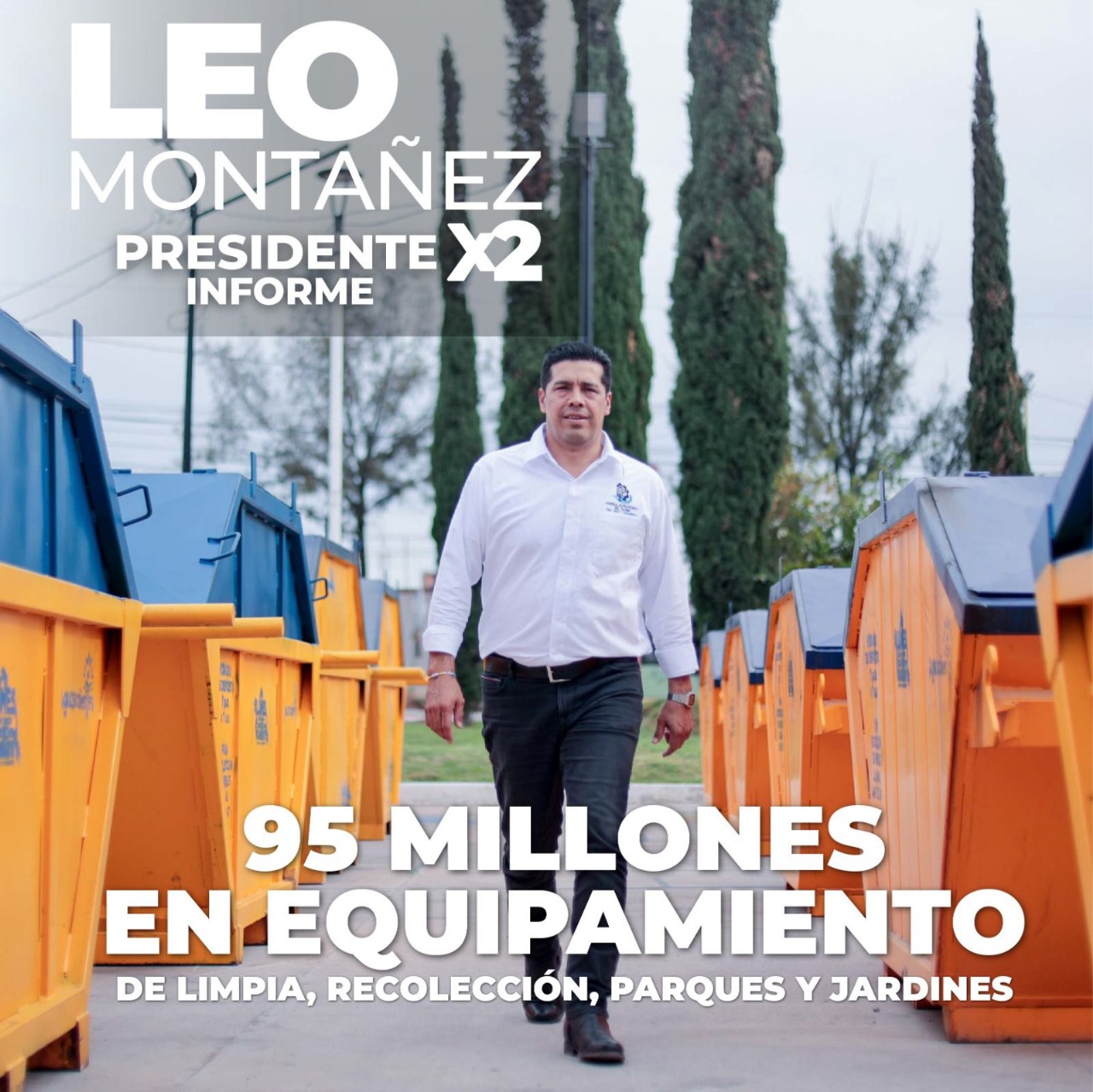 Durante este segundo año de administración sumamos al parque vehicular un tracto camión de doble eje, camiones compactadores, una hidrolavadora, dos barredoras mecánicas, una grúa de plataforma de alto rendimiento, además de 263 contenedores de distintas capacidades.