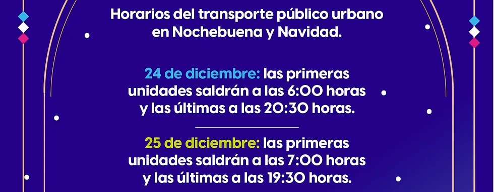 SERVICIO DE TRANSPORTE PÚBLICO OPERARÁ EN NOCHEBUENA Y NAVIDAD