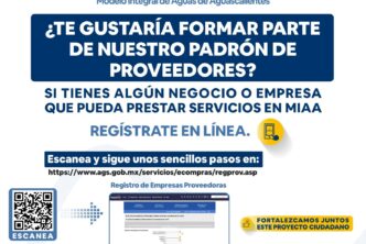 INVITA MIAA A FORMAR PARTE DEL PADRÓN DE PROVEEDORES DEL MUNICIPIO