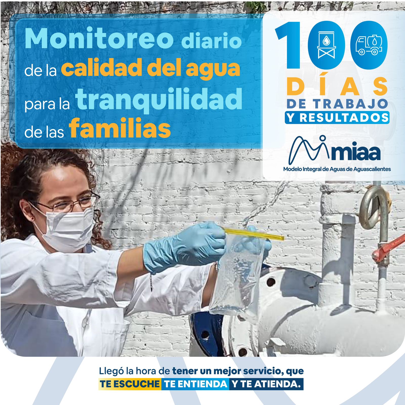 En MIAA monitoreamos la calidad del agua de los 221 pozos de nuestro Municipio