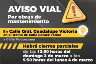 SE EFECTUARÁN CIERRES VIALES EN LA CALLE GUADALUPE VICTORIA SE EFECTUARÁN CIERRES VIALES EN LA CALLE GUADALUPE VICTORIA