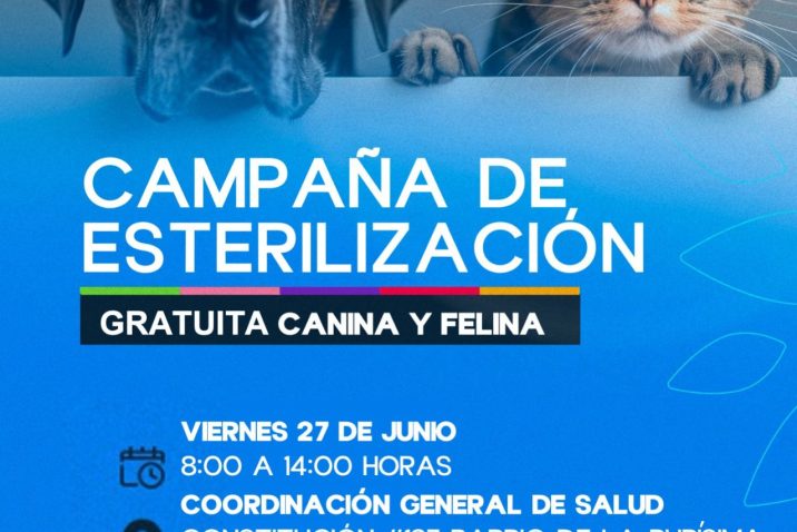 NUEVAS FECHAS PARA ESTERILIZACIONES GRATUITAS CANINAS Y FELINAS