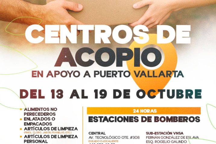 HABILITA MUNICIPIO DE AGUASCALIENTES CENTROS DE ACOPIO A FAVOR DE LOS AFECTADOS POR LLUVIAS EN PUERTO VALLARTA