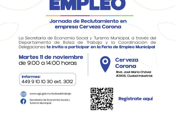 ANUNCIA MUNICIPIO FERIA DE EMPLEO CON JORNADA DE RECLUTAMIENTO