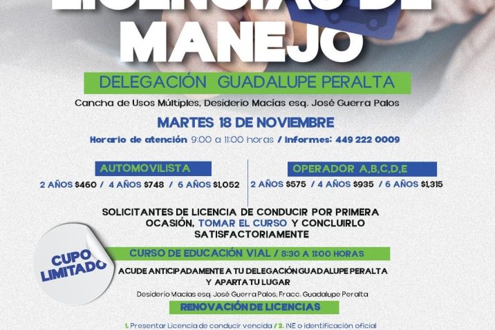 ANUNCIAN NUEVA JORNADA DE RENOVACIÓN DE LICENCIAS DE MANEJO