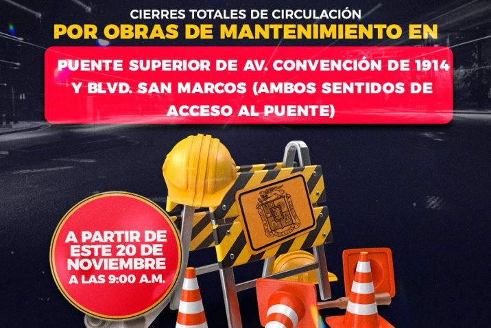 REALIZARÁ MUNICIPIO MANTENIMIENTO EN PUENTE DE AV. CONVENCIÓN Y BLVD. SAN MARCOS