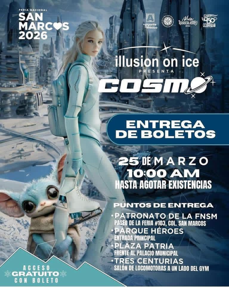 MAÑANA MIÉRCOLES 25 DE MARZO ES LA ENTREGA DE BOLETOS GRATUITOS ⛸️❄️ ILLUSION ON ICE COSMO 🪐❄️