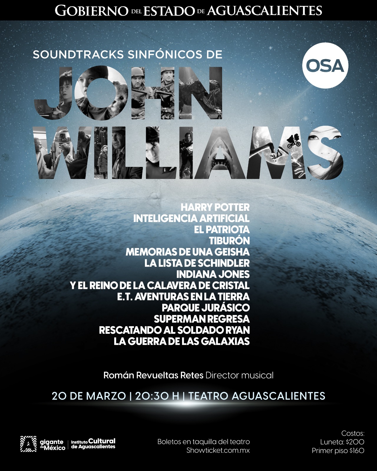 Vive la magia del cine con el concierto de la Orquesta Sinfónica de Aguascalientes “Soundtracks Sinfónicos de John Williams”.