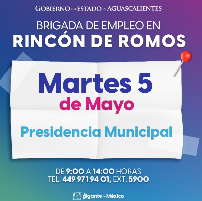 Brigada de Empleo en Rincón de Romos este martes.