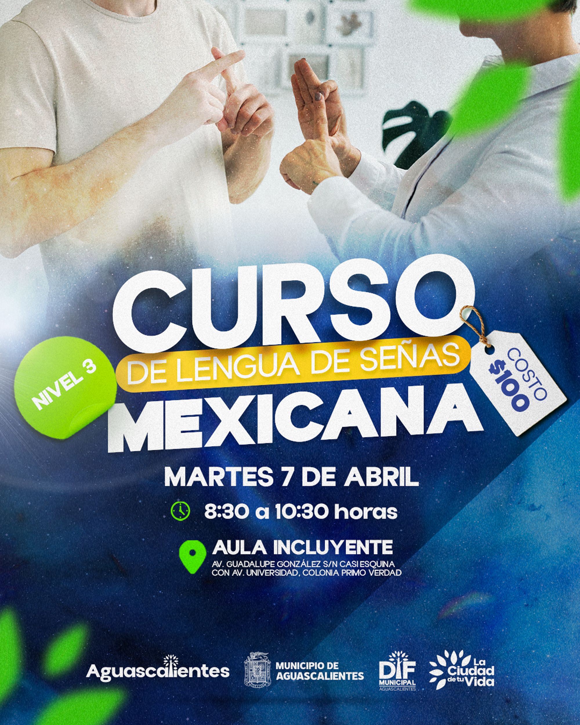 INVITA DIF MUNICIPAL DE AGUASCALIENTES A NUEVOS CURSOS DE LENGUA DE SEÑAS MEXICANA