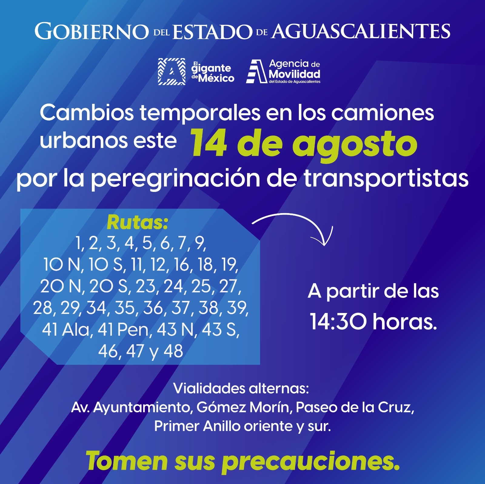 ¡Aviso a usuarios del transporte público!