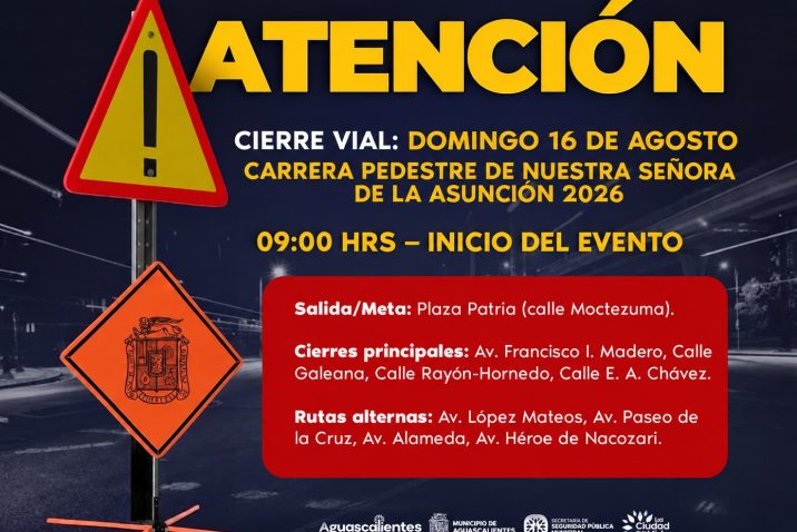 POLICÍA VIAL IMPLEMENTARÁ CIERRES VIALES POR LA CARRERA PEDESTRE DE NUESTRA SEÑORA DE LA ASUNCIÓN 2026