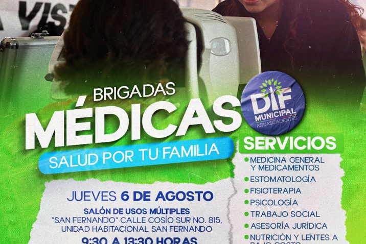 DIF MUNICIPAL LLEVARÁ BRIGADAS MÉDICAS A OJOCALIENTE I Y A LA UNIDAD HABITACIONAL SAN FERNANDO DIF MUNICIPAL LLEVARÁ BRIGADAS MÉDICAS A OJOCALIENTE I Y A LA UNIDAD HABITACIONAL SAN FERNANDO